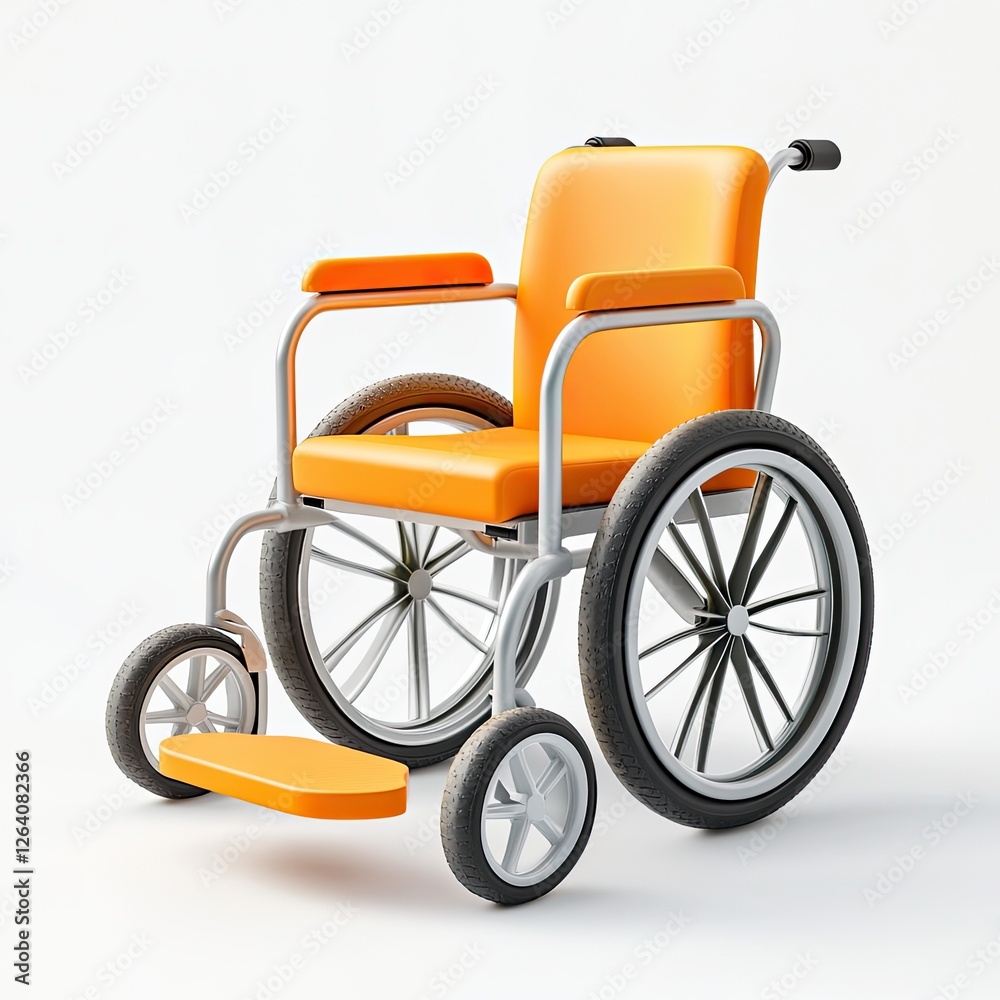Fototapeta premium Orange Wheelchair Studio Shot