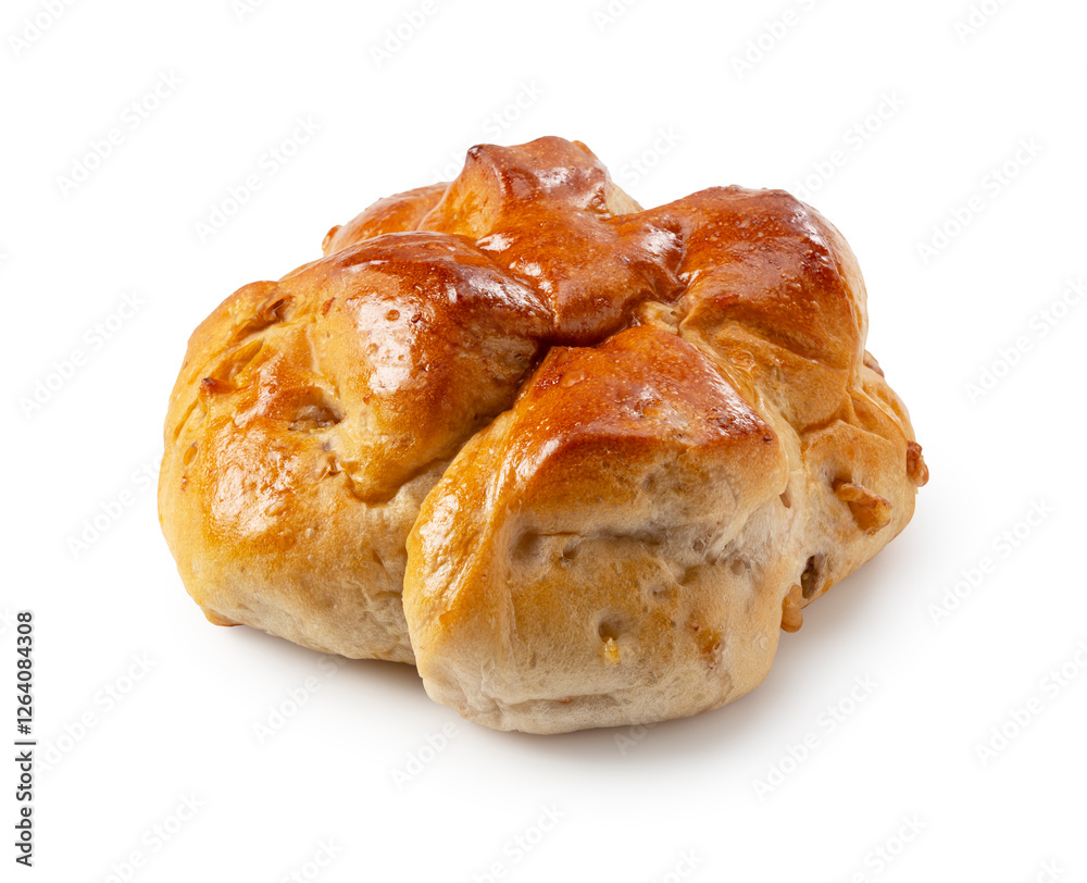 Walnut Bread on a White Background