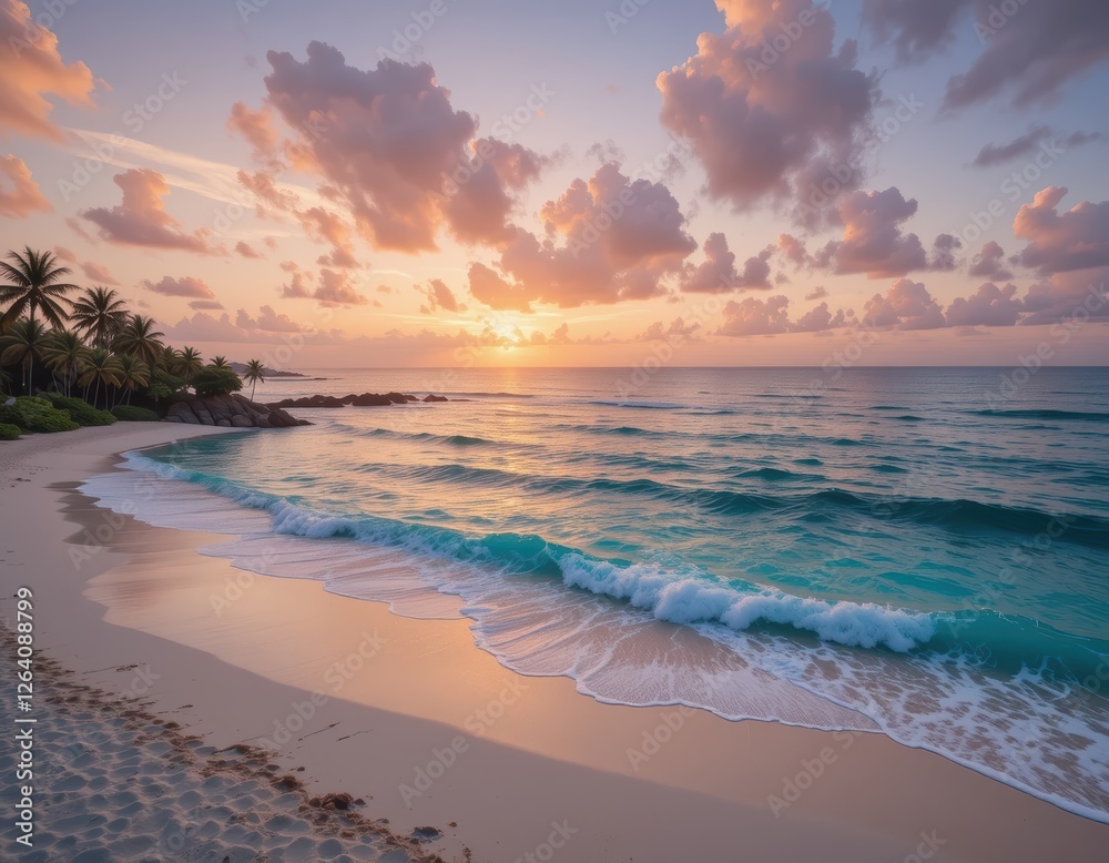 Obraz premium Tropical Beach Sunset Paradise