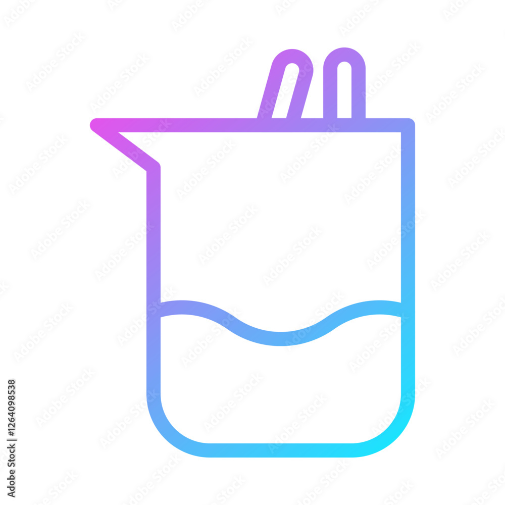 Gradient Scientific Beaker Minimalist Illustration Gradient Scientific Beaker Minimalist Illustration