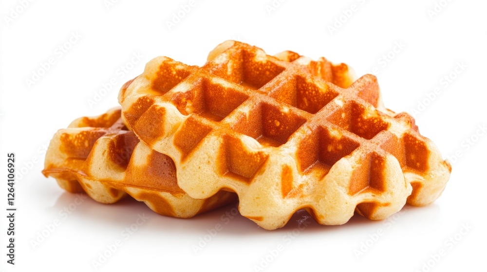 Deliciously Golden Waffles Ready to Serve with Toppings and Fresh Fruits Deliciously Golden Waffles Ready to Serve with Toppings and Fresh Fruits