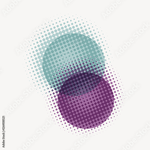 Purple overlapping circles collage element vector