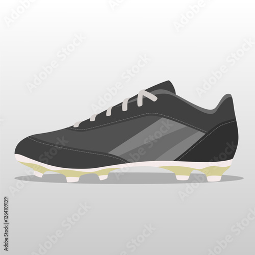 Wallpaper Mural vector illustration of a sleek black and gray soccer cleat with white laces and studs, designed to enhance performance on the field Torontodigital.ca