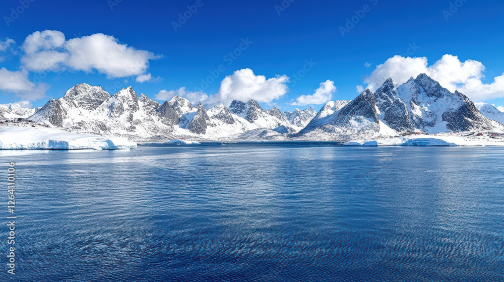 custom made wallpaper toronto digitalBreathtaking view of Lofoten Islands with jagged mountains and clear water