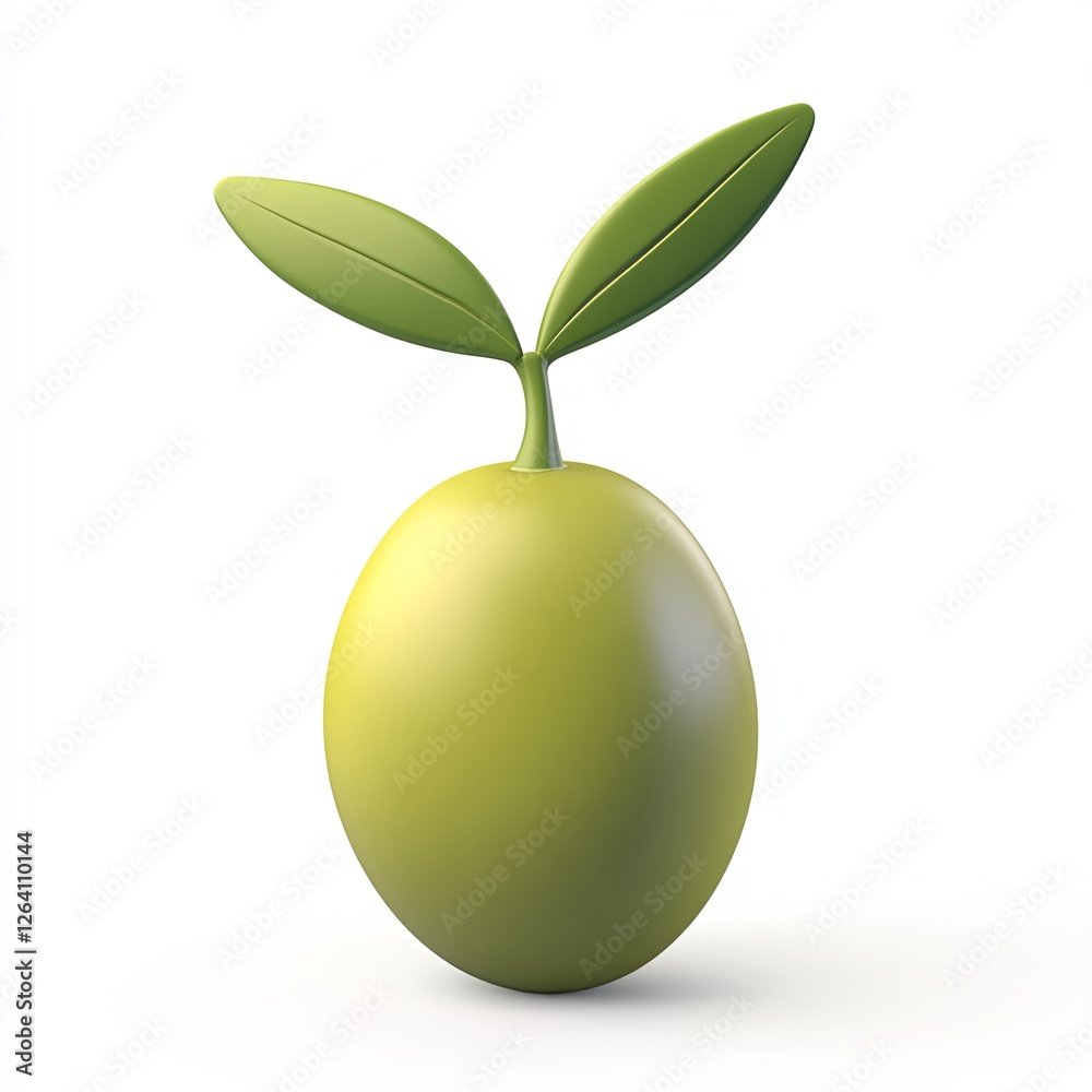 olive, 3d style imitation, cartoon icon, white background olive, 3d style imitation, cartoon icon, white background
