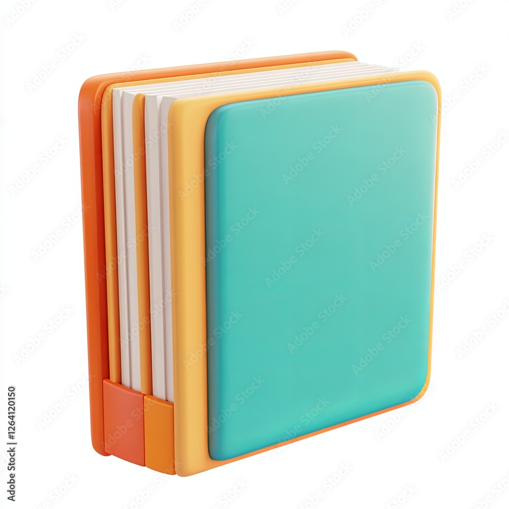 photo album, 3d style imitation, cartoon icon, white background photo album, 3d style imitation, cartoon icon, white background