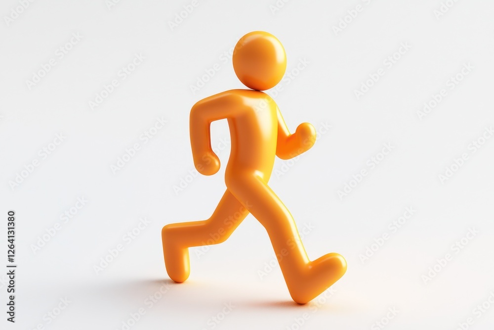 3D runner glyph, modern design with clear details on a white backdrop. 3D runner glyph, modern design with clear details on a white backdrop.