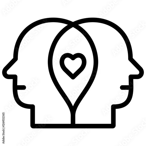 think icon illustration design with outline