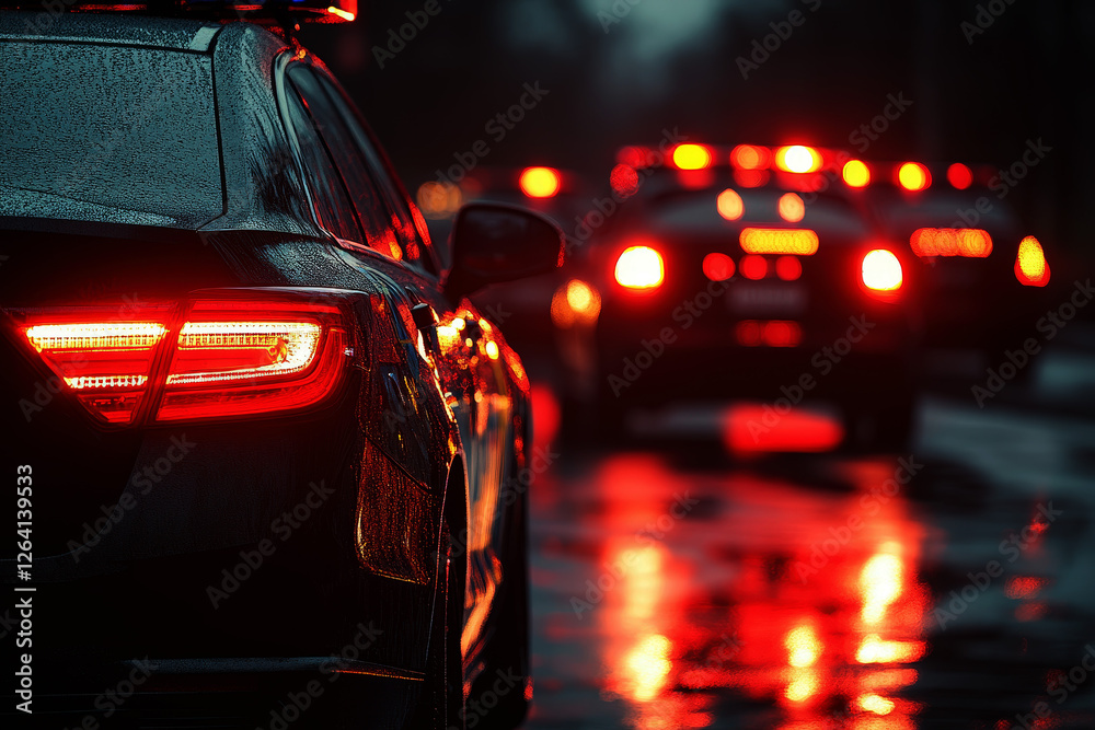 Blurred background of police flashing lights at the crime scene. Blurred background of police flashing lights at the crime scene.