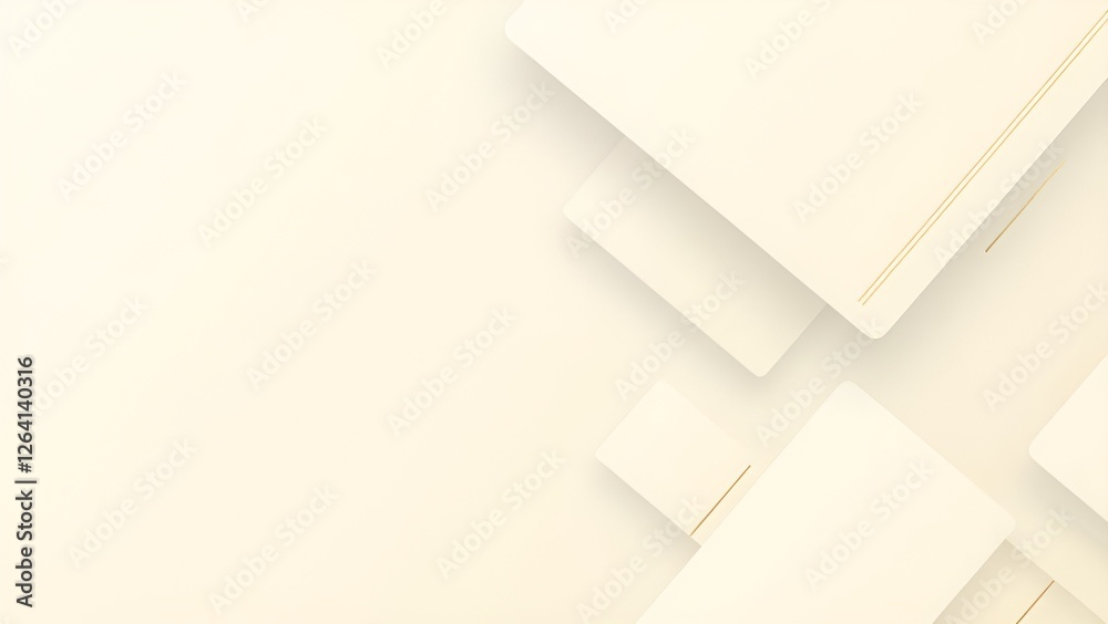 Minimalist abstract geometric background with elegant overlapping rectangles, soft beige and cream tones, and subtle golden lines. Modern, stylish, and sophisticated with blank space, copy space, and Minimalist abstract geometric background with elegant overlapping rectangles, soft beige and cream tones, and subtle golden lines. Modern, stylish, and sophisticated with blank space, copy space, and