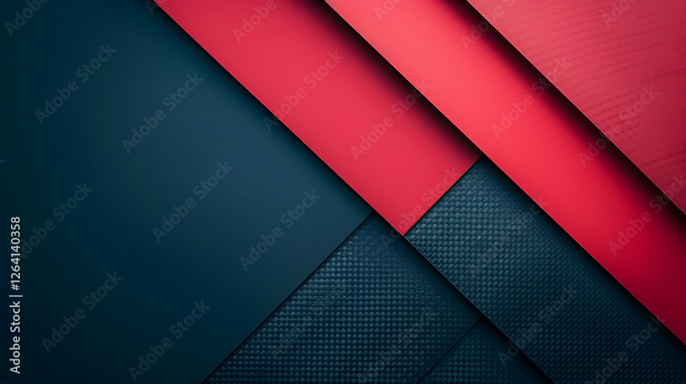 Abstract composition of layered red and blue paper textures creating a modern design aesthetic Abstract composition of layered red and blue paper textures creating a modern design aesthetic