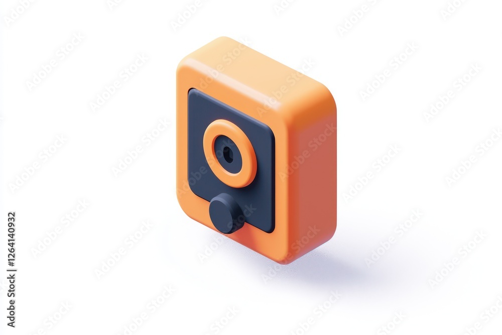 3D doorbell glyph, modern and sleek design for communication on white background. 3D doorbell glyph, modern and sleek design for communication on white background.