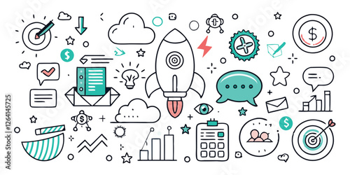 Hand-Drawn Doodle Business & Finance Icon Set