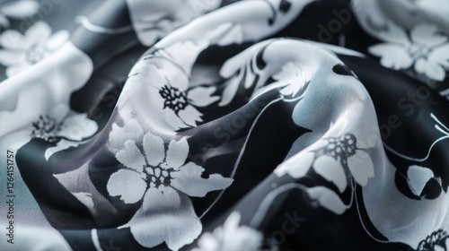 Close up view of intricate floral patterned fabric with blank space for creative designs and text placement. Generative AI