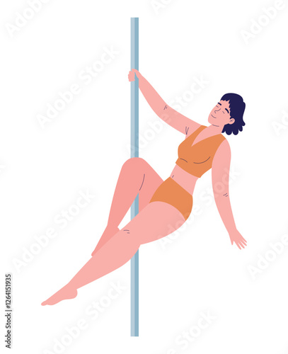 Elegant pole dance pose