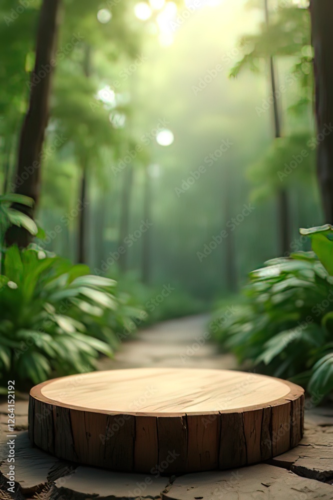 Wooden Platform in Tropical Forest Wooden Platform in Tropical Forest