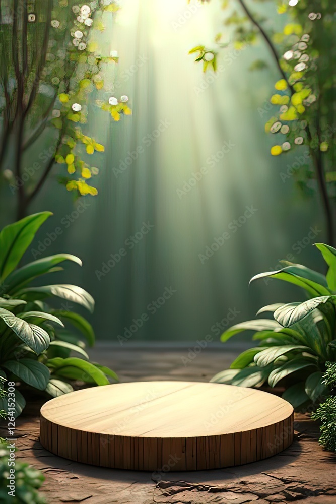 Wooden Platform in Tropical Forest Wooden Platform in Tropical Forest