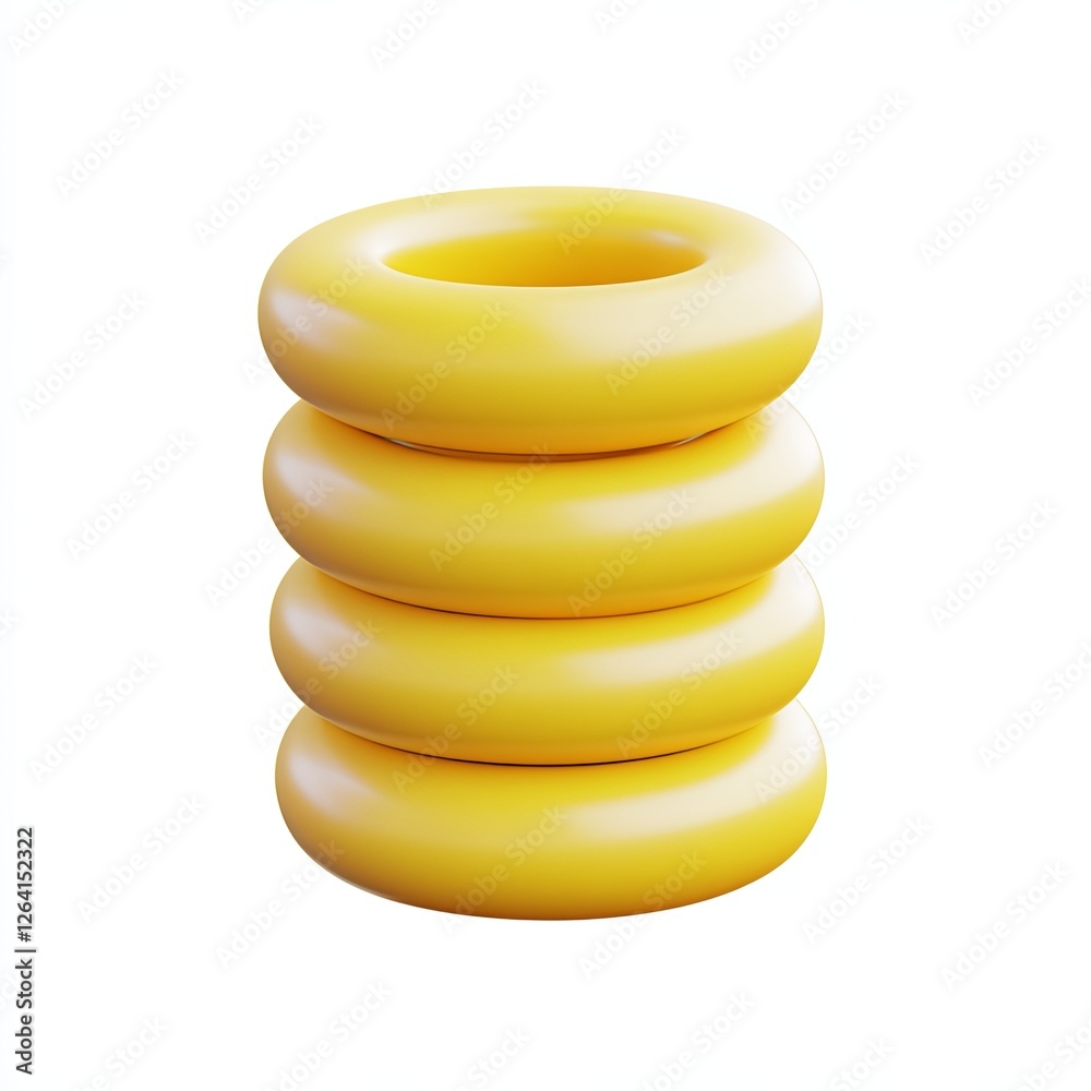 stacking rings, 3d style imitation, cartoon icon, white background stacking rings, 3d style imitation, cartoon icon, white background