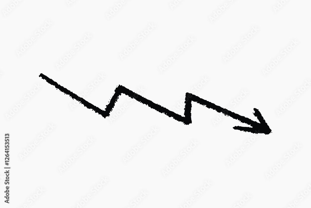 Zigzag arrow pointing downward illustration vector Zigzag arrow pointing downward illustration vector