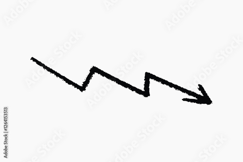 Zigzag arrow pointing downward illustration vector