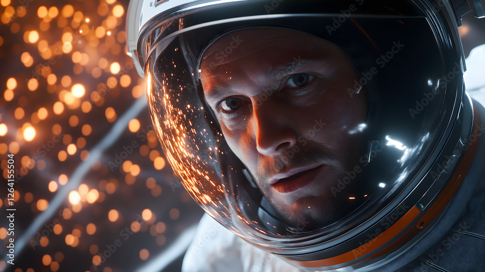 Reflection of an Astronaut in Space Reflection of an Astronaut in Space