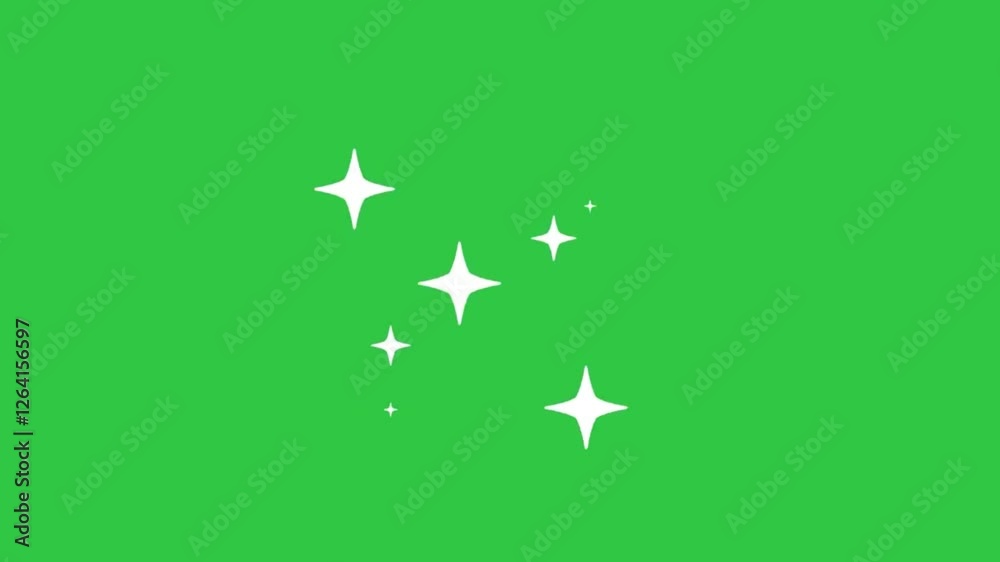 Explosive Star twinkling, Sparkle Star animation on green screen background, Night sky. Explosive Star twinkling, Sparkle Star animation on green screen background, Night sky.
