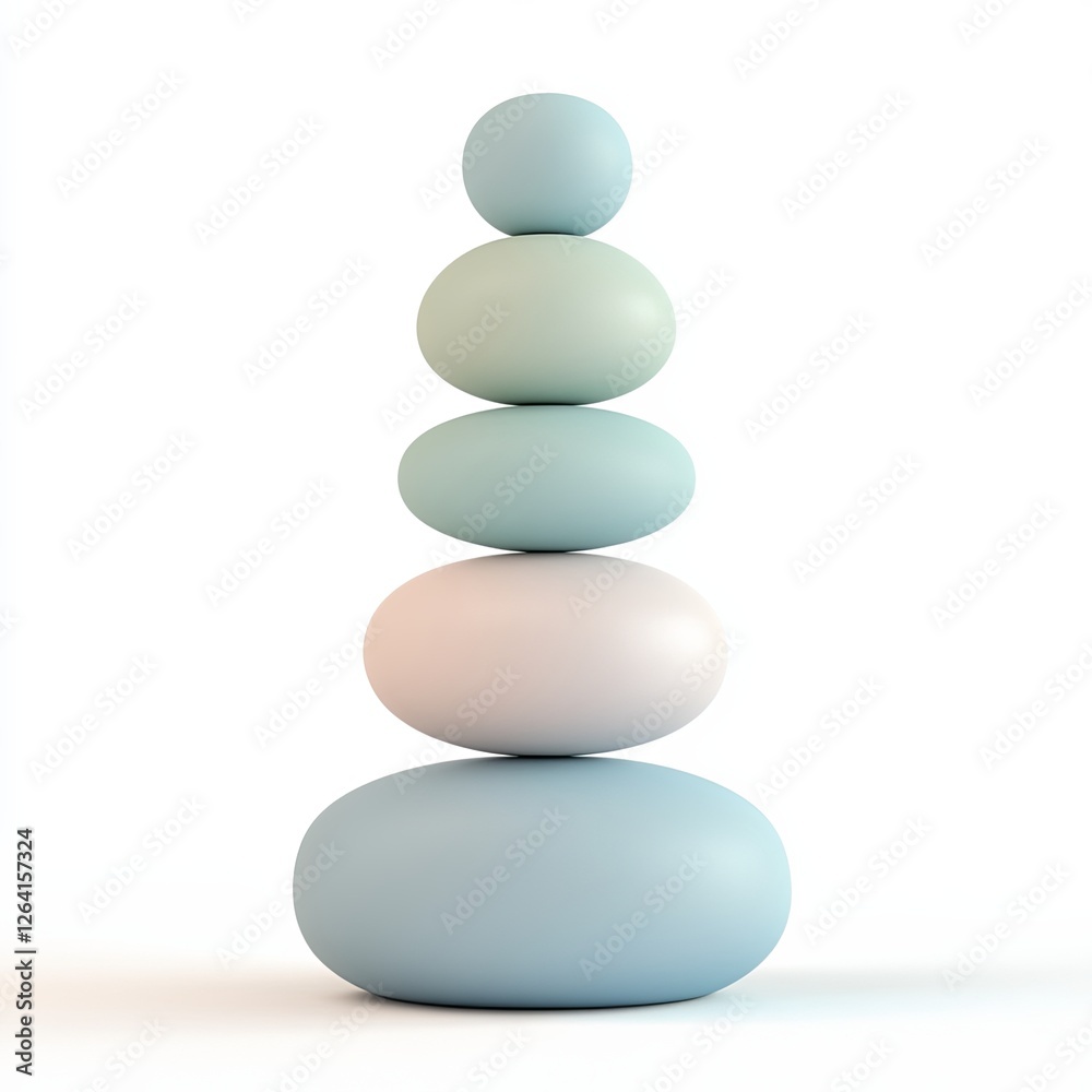 tranquility, 3d style imitation, cartoon icon, white background tranquility, 3d style imitation, cartoon icon, white background