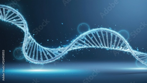 A striking visual representation of a DNA strand undergoing breakage.