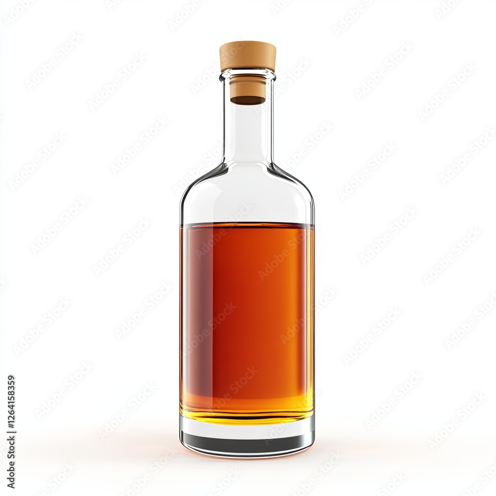 whiskey, 3d style imitation, cartoon icon, white background whiskey, 3d style imitation, cartoon icon, white background