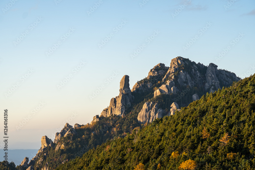 Naklejka premium Mt. Mizugaki, Takamiiwa and surrounding views