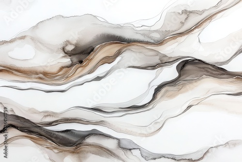 Wallpaper Mural Abstract Flowing Lines in Earthy Tones on White Background Torontodigital.ca