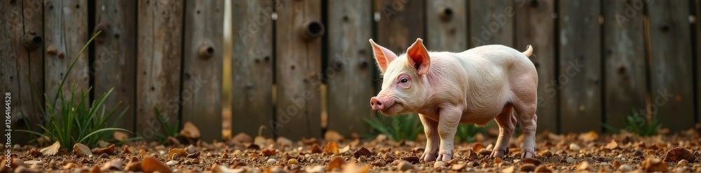 Pig isolated against rustic fence, rustic, pig, silhouette