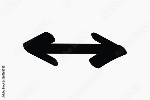 Black double-headed arrow illustration vector