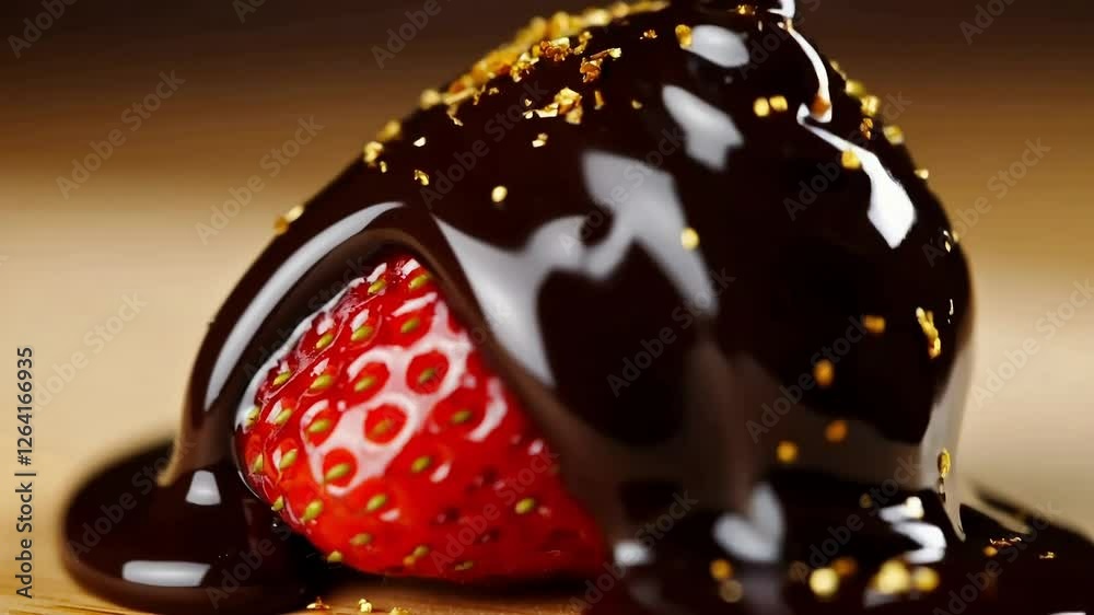 Chocolate Covered Strawberry with Gold Leaf
