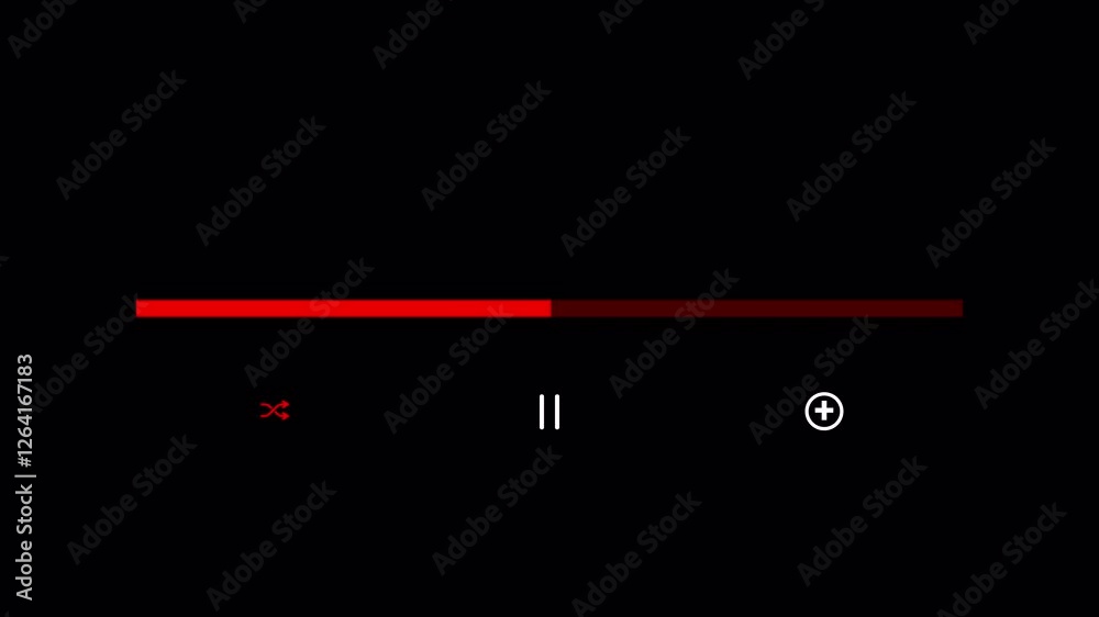  Music player scroll bar button with audio reactor, zero to ten sec Music timeline or video track player, Timeline bar moving as song media playing, Audio music timeline bar moving with track on trans
