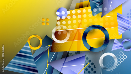 Abstract background geometric design with colorful gradients