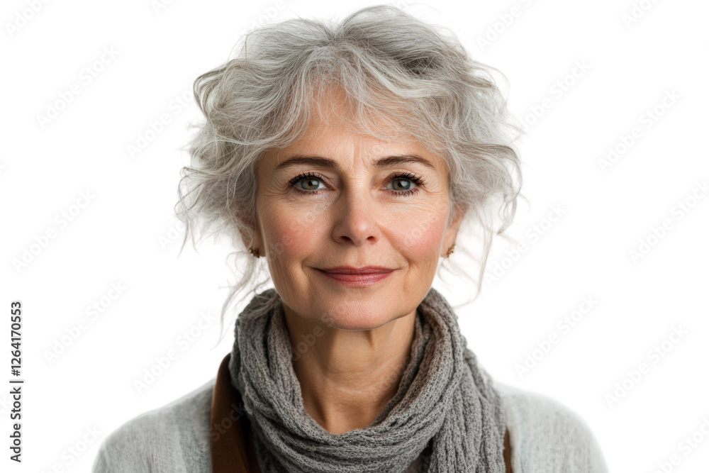 Portrait of a senior woman studio setting lifestyle isolated on transparent background Portrait of a senior woman studio setting lifestyle isolated on transparent background