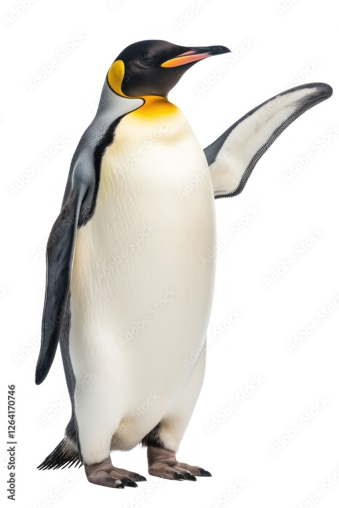 Obraz premium Emperor penguin animal bird white background.