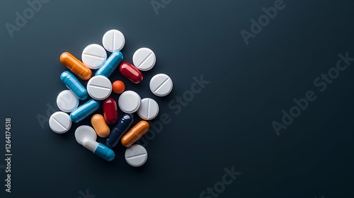Red pharmaceutical pills, capsules, and tablets isolated on a white background
