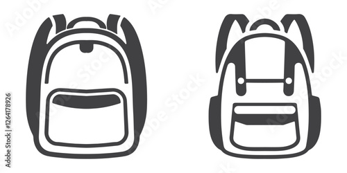Professional Backpack Icons Silhouette Vector Illustration