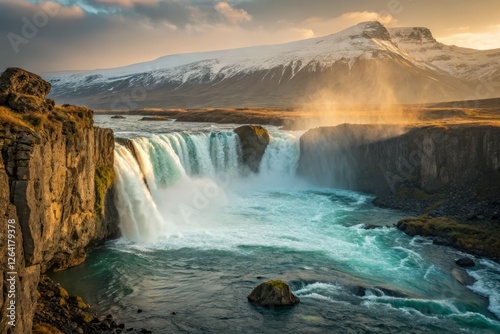 Majestic Mountain Crank: Epic Landscape Photography of a Wind-Cranked Waterfall