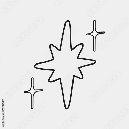 Minimalist star sparkle icon design vector