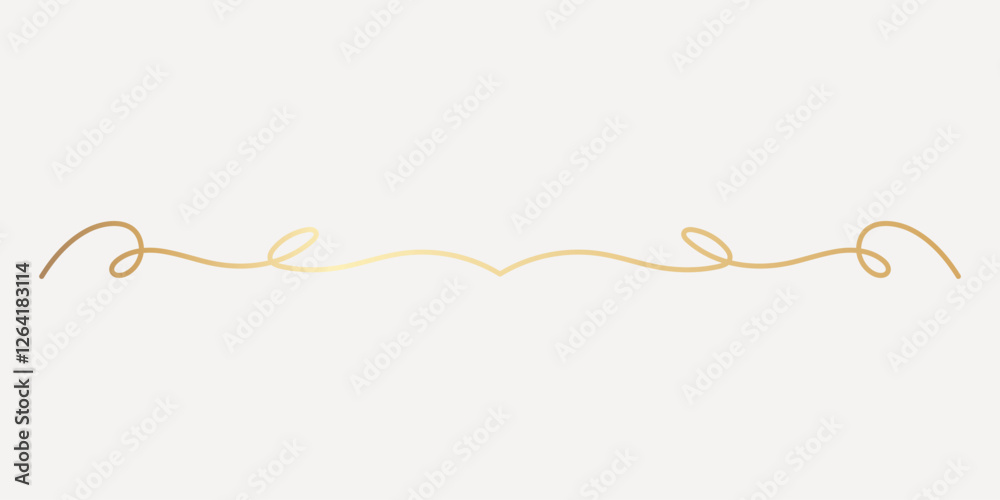 Elegant gold decorative line, hand drawn vector Elegant gold decorative line, hand drawn vector