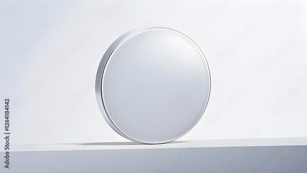 White blank badge. Glossy round button. Pin badge mockup isolated on white background White blank badge. Glossy round button. Pin badge mockup isolated on white background