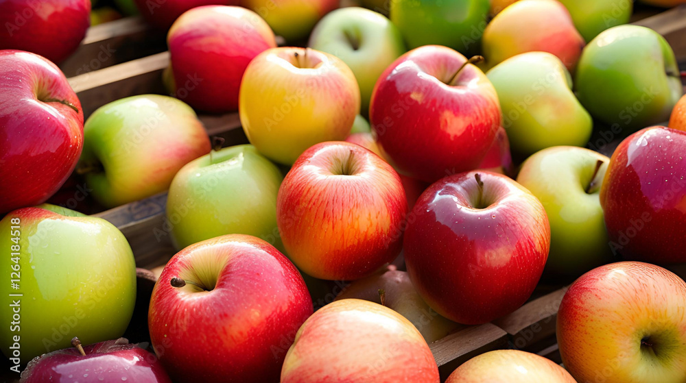 Close-up of fresh and juicy apples in various colors neatly arranged, showing the natural beauty and diversity of fruits. Close-up of fresh and juicy apples in various colors neatly arranged, showing the natural beauty and diversity of fruits.