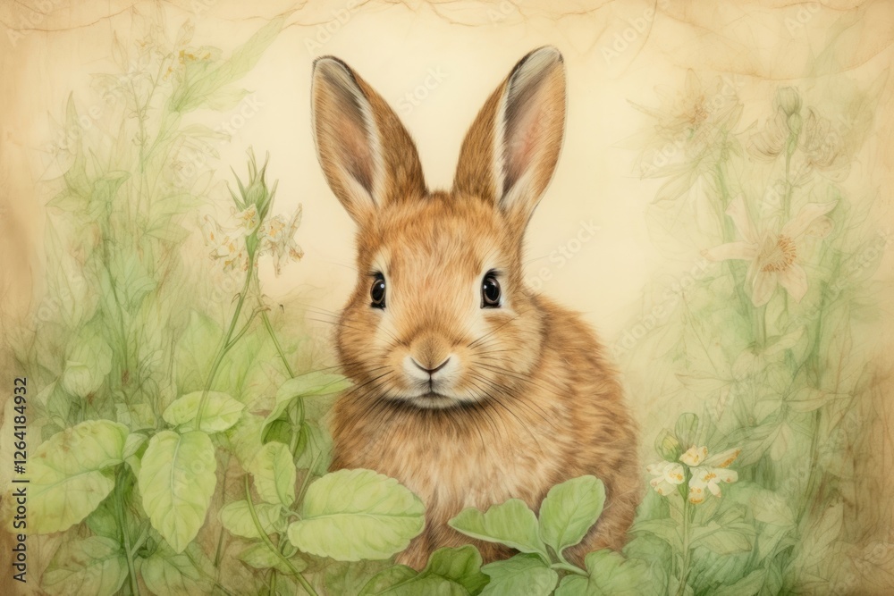 Obraz premium Rabbit drawing animal rodent.
