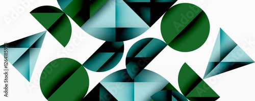 Minimal geometric abstract background. Circle square and triangle design