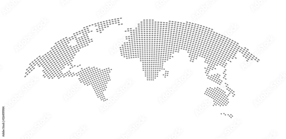 Fototapeta premium World map dots black and white vector editable