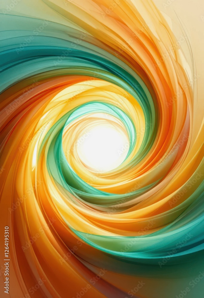 Fototapeta premium Painting with warm and cool tones dynamic swirl vibrant colors