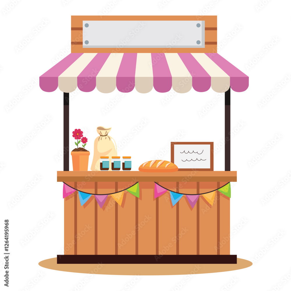 Obraz premium Rustic food business kiosk
